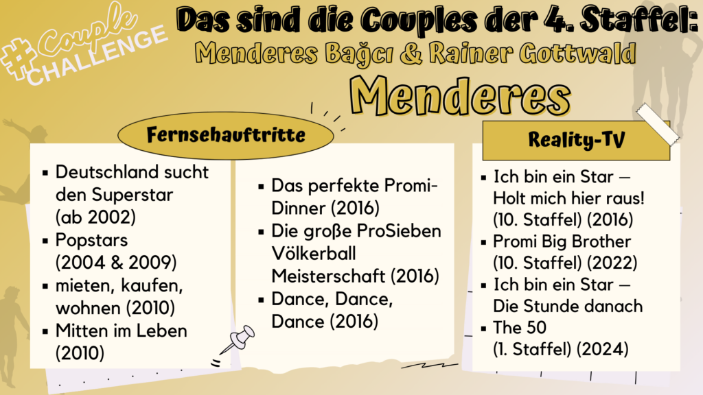 Couple Challenge 2025 - Kandidaten - alle Infos & Formate: Menderes Bagci