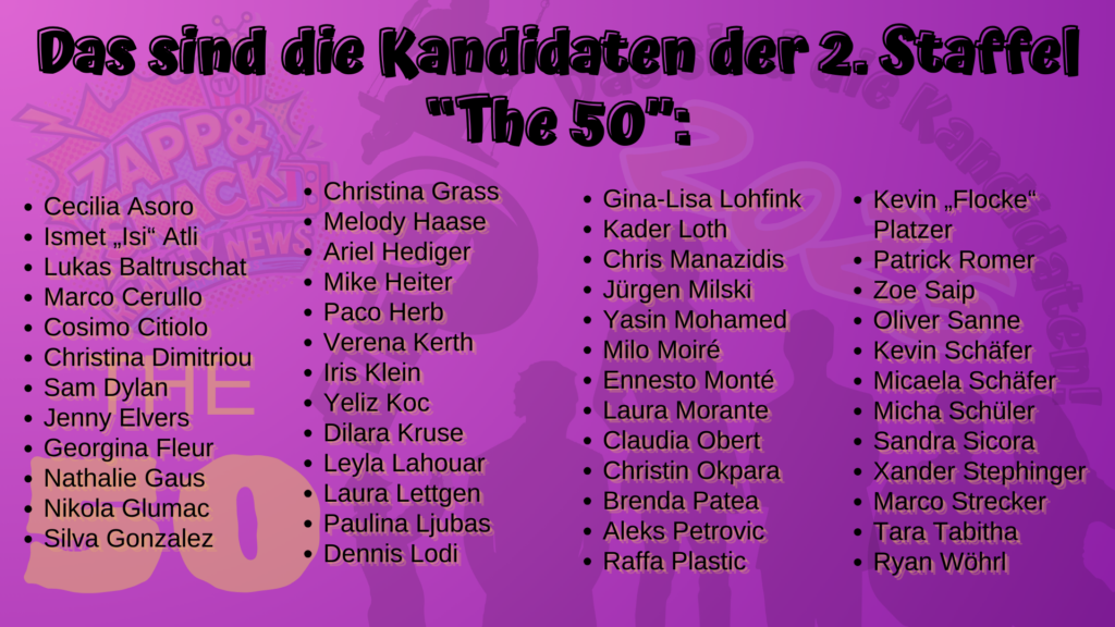 The 50 (2025) - Das sind die Kandidaten der 2. Staffel